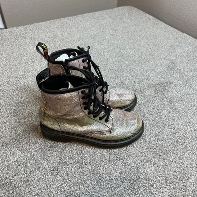 Botas de Combate Dr. Martens Brillo Niñas Talla 1 Cremallera Lateral Con Cordones Juveniles 1460 Foto 1 de 4