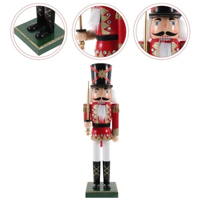  Nutcracker Figures Decoration Christmas Traditional Desktop Wooden - Image 1 of 4