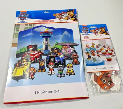 Paw Patrol Cumpleaños Fiesta Suministros Decoración de Mesa y Toppers Coloridos Foto 1 de 4