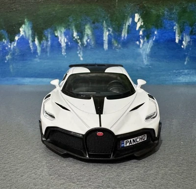 White Bugatti Divo 1:36 Diecast Model Toy Car – Personalized boys Gift Sleeves - Image 1 of 4