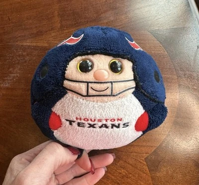 Equipo de fútbol americano NFL Houston Texans TY Beanie Ballz peluche 8" redondo 2012 sin etiqueta Foto 1 de 4