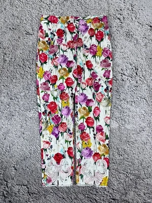 Calças de luxo rosa floral Blumarine - Imagem 1 de 4