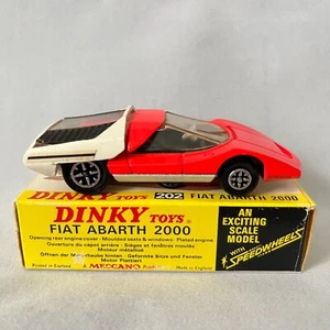Dinky Toys Fiat Abarth 2000 w/ Speedwheels #202 Original Box Vintage FREE SHIP! - Picture 1 of 12