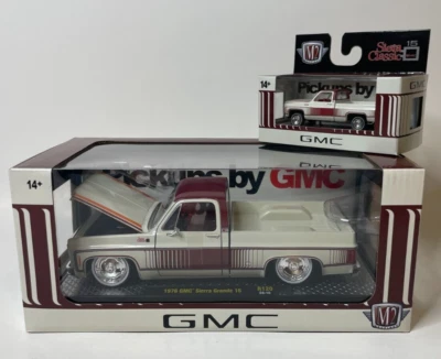 M2 Twin 1/24 Rel. 120, 1/64 Rel. 75 1976 GMC Sierra Grande 15 Pick-up SquareBody - Image 1 of 4