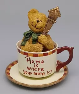 Boyd’s Bear J B Teabearie, 2002 Resin Tea Cup Bear " Home is where your mom is" - Picture 1 of 10