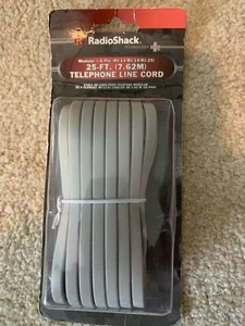 Radio Shack Modular 6-Pin 25 ft Telephone Line Cord Gray. 279-422. - Zdjęcie 1 z 4