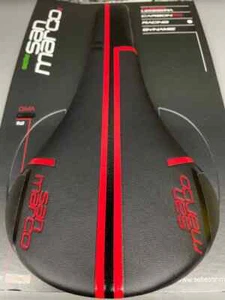 Selle San Marco Saddle Regale Racing Wide (Pce) Black Red - Picture 1 of 6