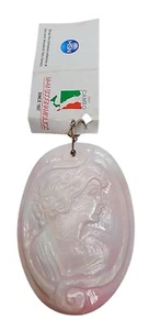M+M SCOGNAMIGLIO 925 ECHT MUSCHEL ITALIENISCHE KAMEE ANHÄNGER 3” handsigniert - Bild 1 von 6