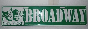 VTG Broadway Street Sign New York Drama Faces 2001 Albert Elovitz Inc - Picture 1 of 6