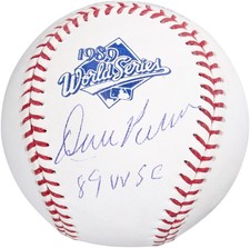 Dave Parker Oakland Athletics Signed 1989 WS Logo Baseball & "89 W.S.C." Insc