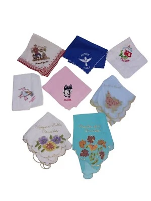 Lote de flores bordadas aplicadas vintage de terciopelo y seda Hankercheifs Foto 1 de 4