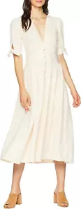Free People Womens Midi Dress Oatmeal Size Medium - Picture 1 of 1