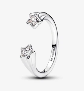 New Authentic PANDORA 925 Ale Shooting Stars Open Stacking Ring 193582C01-54 - Picture 1 of 4