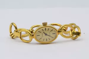 GLASHÜTTE DAMEN UHR STAHL VERGOLDET 20MM HANDAUFZUG VINTAGE TOP ZUSTAND 2 - Bild 1 von 3