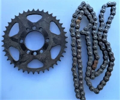 '82 83 GS300L CHAIN EK520 SRO & REAR SPROCKET 1982 SUZUKI — 第 1/4 张图片