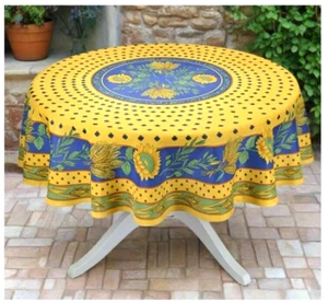 PROVENCE IMPORTS, TURNESOL BLAU, PROVENCE-STIL POLYESTER TISCHDECKE, 70" RUND - Bild 1 von 1