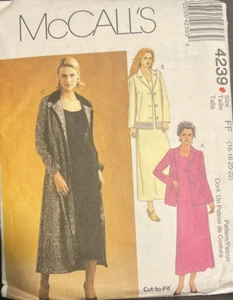 McCall's Pattern 4239 * Misses Size 16-18-20-22 * Jacket - Duster - Dress - Picture 1 of 3