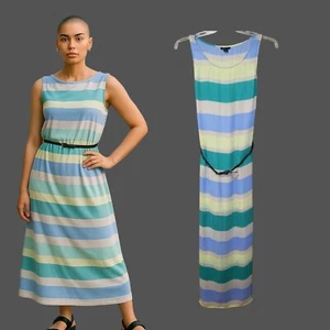 I LOVE RONSON  Women's Sz M Chiffon Layered Maxi DRESS EUC - Picture 1 of 6