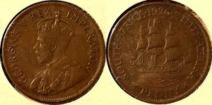 South Africa 1926 1 Penny George V KM-14.2 Bronze 393K minted XF+ #91 - Picture 1 of 1