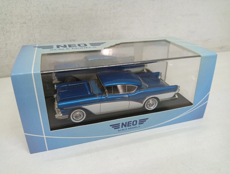 Buick Roadmaster Hardtop 1957 44074 Matallic Blu W Neo Scale Models 1/43-ZR-I19 - Immagine 1 di 4