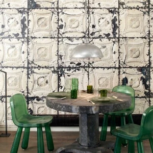 New Anthropologie NLXL Brooklyn Vintage Tins Wallpaper Home Decor by MERCI - Picture 1 of 5