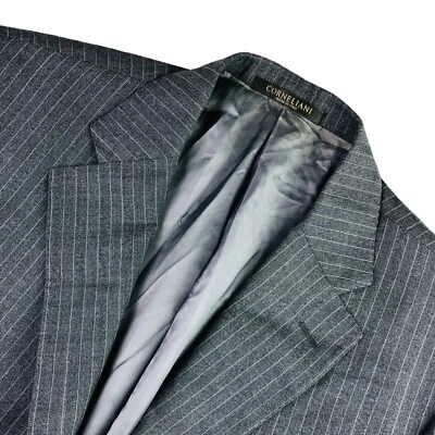 Corneliani Men’s 100% Wool 2-Button Blazer Gray Stripe • Italy • US 44 L | EU 54 - Image 1 of 4