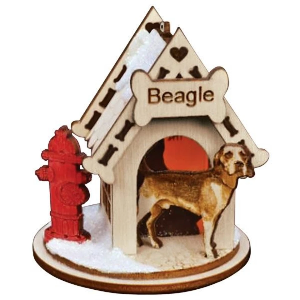 Ginger Cottages Beagle Dog Tea Light Display Wooden Christmas Ornament for Ch...