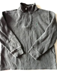 Polo Ralph Lauren Sweater Boys M 10-12 Gray green Pony Pullover 1/4 Zip - Picture 1 of 10