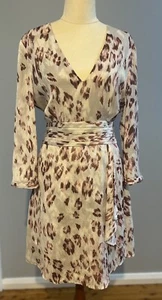 Wayne Cooper Faux Wrap Fit & Flare Dress Size12 Animal Print Corporate Formal - Picture 1 of 11