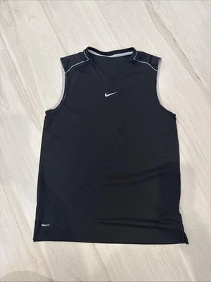 VTG 90s Nike Center Swoosh Sleeve Less Tank Top Mens Sz M Black Grey Athletic - Image 1 of 4