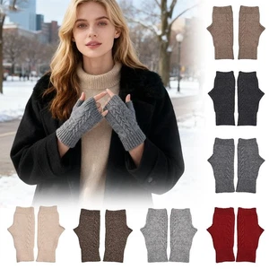 Hand Protector Half Mittens Exposed Finger Fingerless Gloves  for Women Girl - Picture 1 of 20