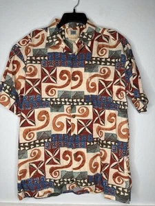 Avi Collection by Kahala Hawaiian Islands Button Front Mens Shirt Medium - Picture 1 of 4