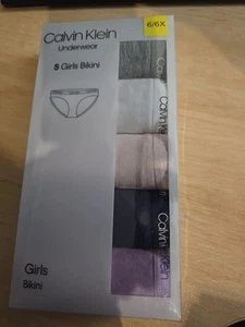 Calvin Klein Underwear 5 Girls Bikini 6/6X - Picture 1 of 2