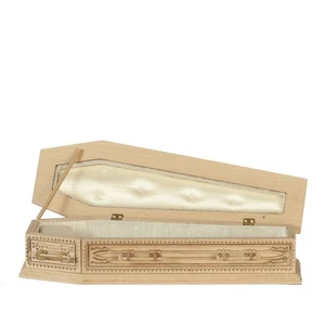 Dollhouse Miniature Coffin/Solid Top Unfinished by JBM - Picture 1 of 2