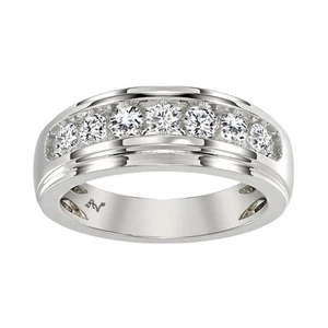 Men's 1.00ct Natural Round Diamond Band in 10k White Gold - Picture 1 of 1