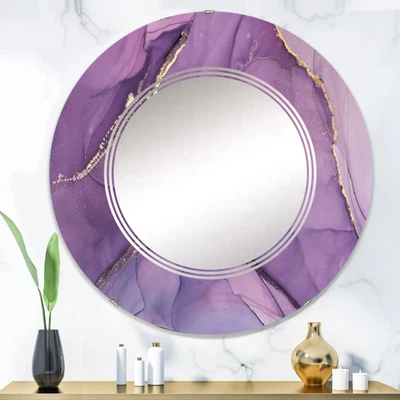 Pared moderna impresa Designart 'Purple Liquid Art Waves II' Foto 1 de 4