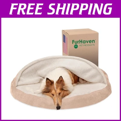 Cama ortopédica redonda conversível 44" com capa lavável - para cães grandes - Imagem 1 de 4