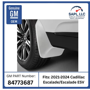Nuevos protectores contra salpicaduras traseros blancos OEM 2021-2024 Cadillac Escalade/ESV - Imagen 1 de 3