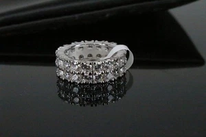 Nachlass: Größe 5 Damen 4ct VVS Sim. Diamant ETERNITY Ring ECHT 925 Silber WOW - Bild 1 von 5