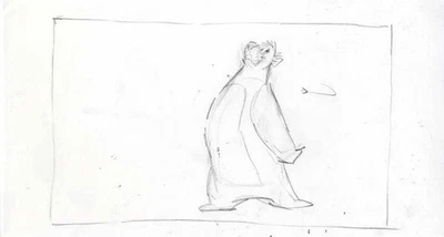 Dibujo Guión Gráfico Original de Baloo del Libro de la Selva II (2003) Foto 1 de 2