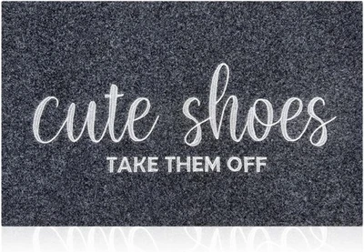 Capacho de entrada interno externo porta da frente cinza borracha tapete de porta de boas-vindas fofo... - Imagem 1 de 2