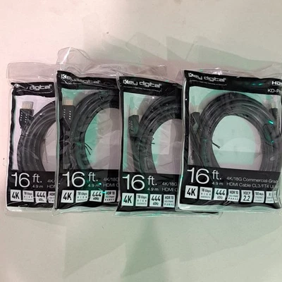 Lot of 4 Key Digital KD-PRO16 Premium HDMI Cables 16ft 📺🎶✨ - Image 1 of 4