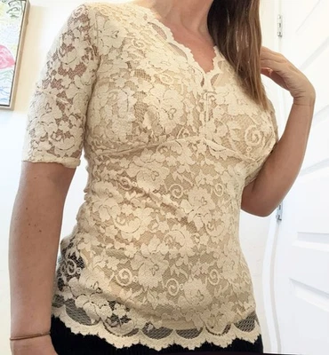 Babydoll Cabi Top Crema Marfil Encaje Vintage Y2K Romántico Hada Grunge Nuevo con Etiquetas Foto 1 de 4