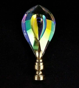 PRECIOSO REMATE DE PANTALLA DE LÁMPARA DE ILUMINACIÓN ELÉCTRICA DE CRISTAL ARCO IRIS (NUEVO) - Imagen 1 de 2