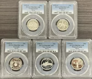 1999 S Silver Proof Quarter Set PCGS PR69DCAM - Picture 1 of 2
