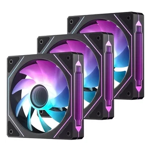 L120 3-Pack 120 mm ARGB Case Fan with Infinite Mirror Design & PWM Smart - Picture 1 of 9