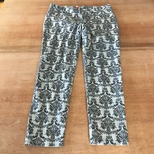 Cartonnier Anthropologie Charlie Ankle Pants Women 6 Gray Paisley Mid Rise Boho - Picture 1 of 15