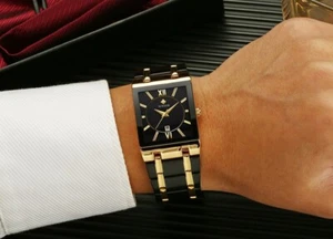 Relogio Masculino WWOOR Gold Watch Men Square Mens Watches Top Brand Luxury Gold - Picture 1 of 24