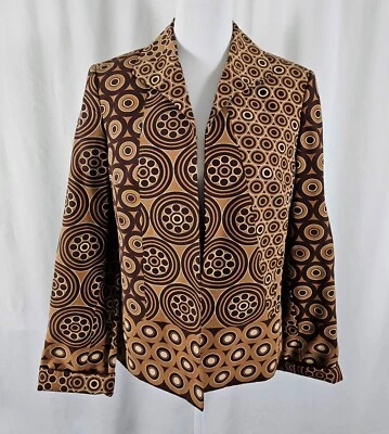 Novo Blazer Feminino Marshall Fields Forrado Aberto Marrom Algodão Seda Acetato 10 - Imagem 1 de 4