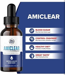 4 Pack - Amiclear - Healthy Blood Sugar Support Supplement Drops - 120 ML - Picture 1 of 3